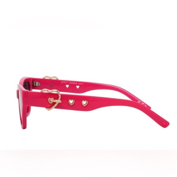 Pink Sunglasses with Heart Accents - Picture 3 of 5